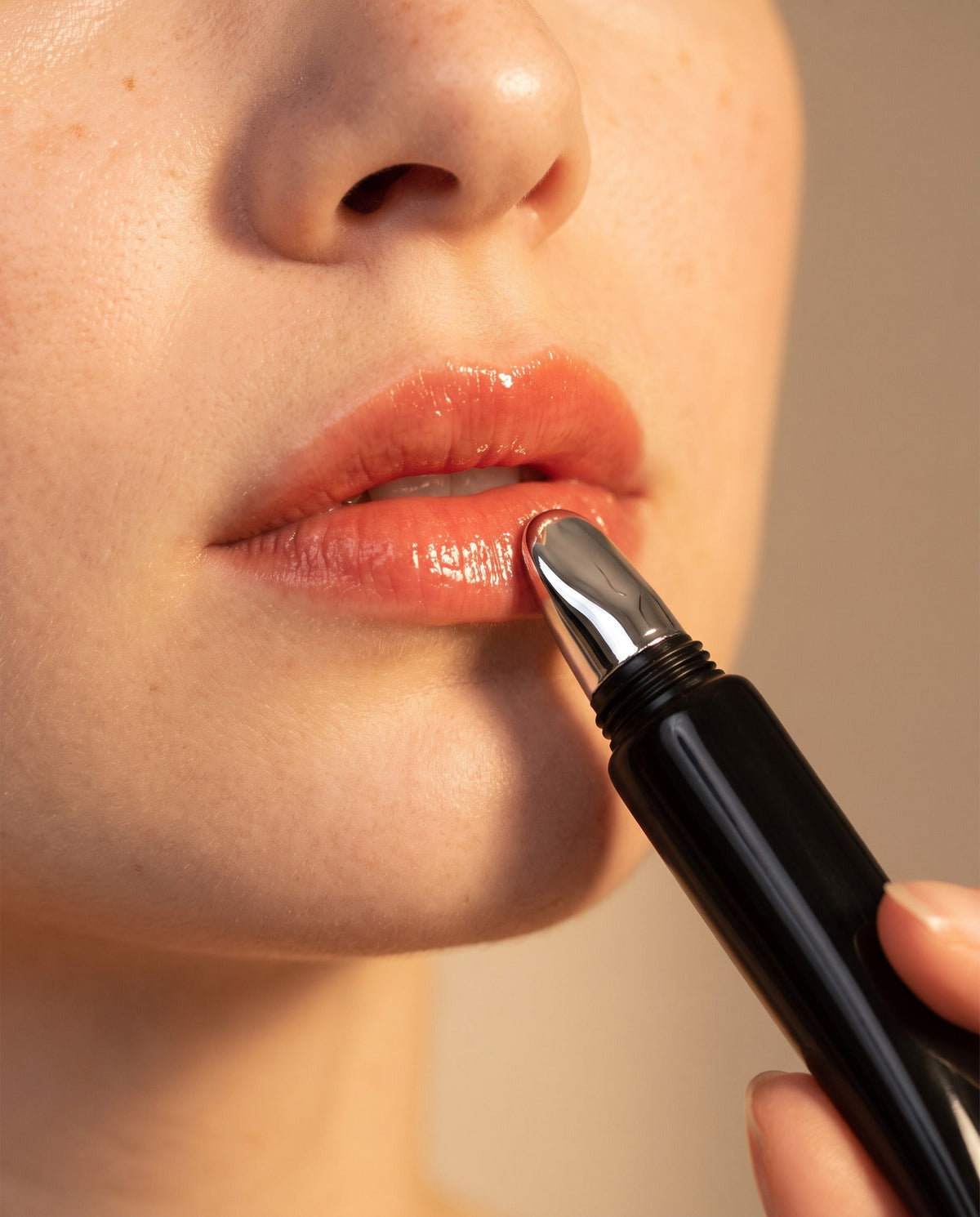 Applying Golden Hour with the chrome tip