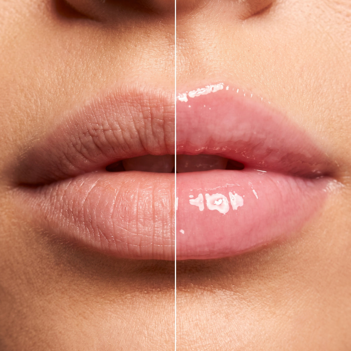 Bare lip on the left, Petal Milk on the right
